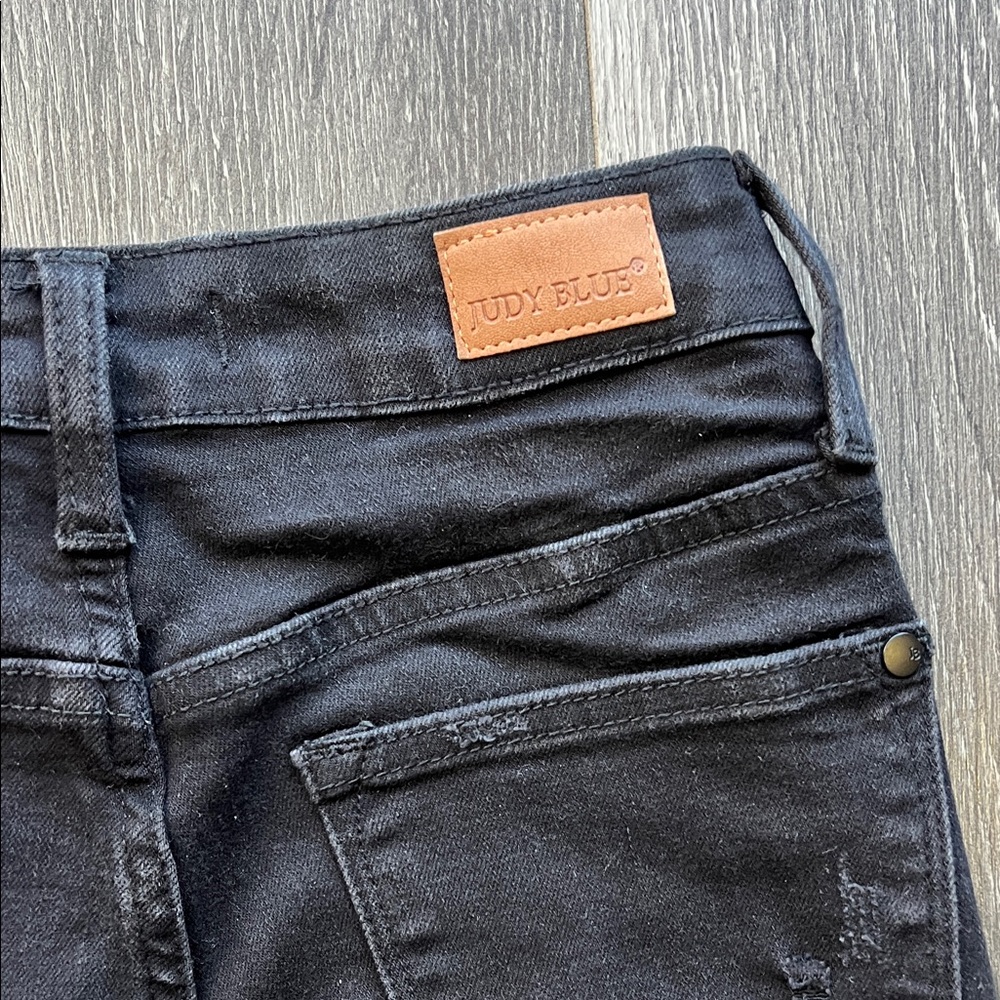 Judy Blue Black Distressed Skinny Jeans - Picture 6 of 6